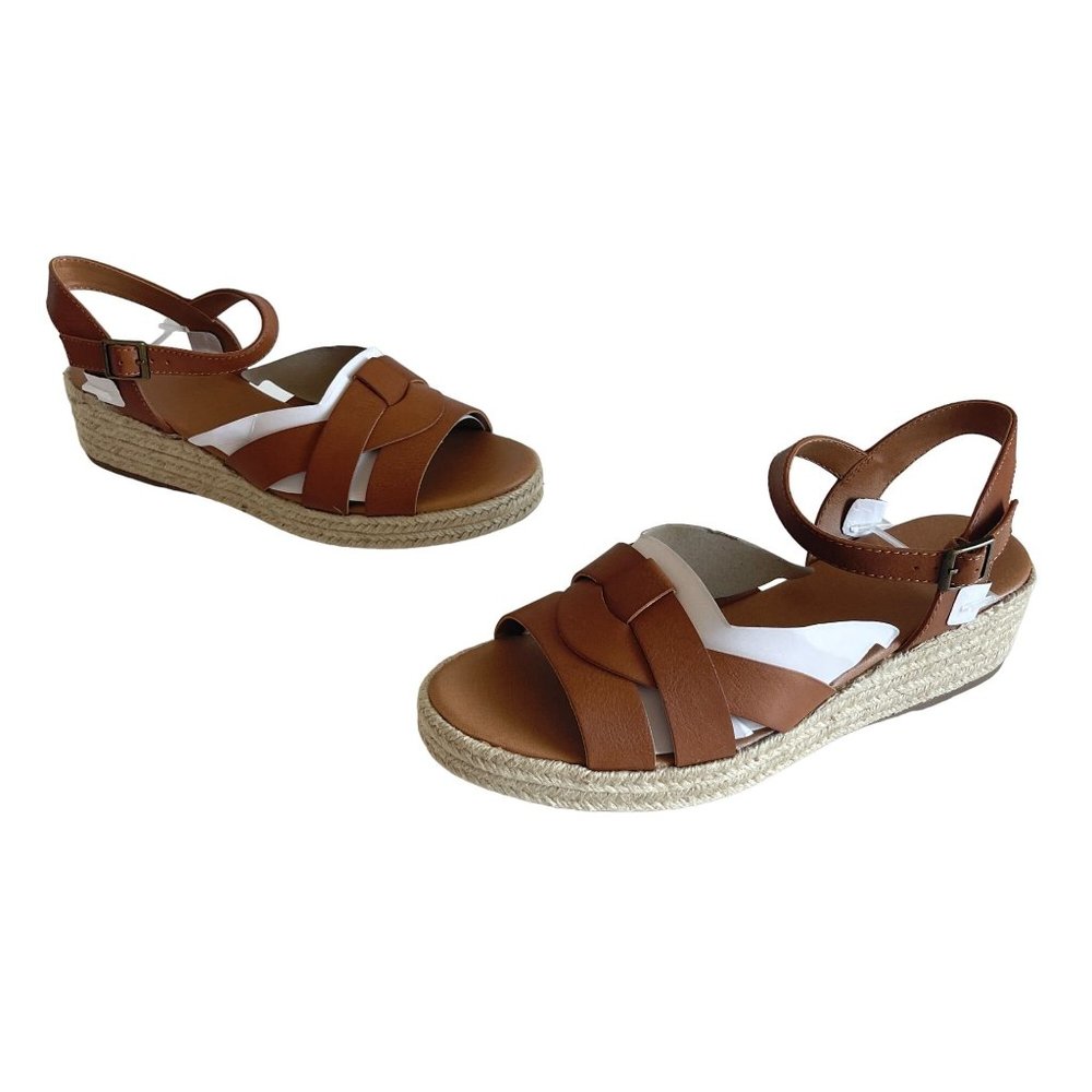 White Mountain Dapper Brown Espadrille Sandals, W32266, Size 10M NWB